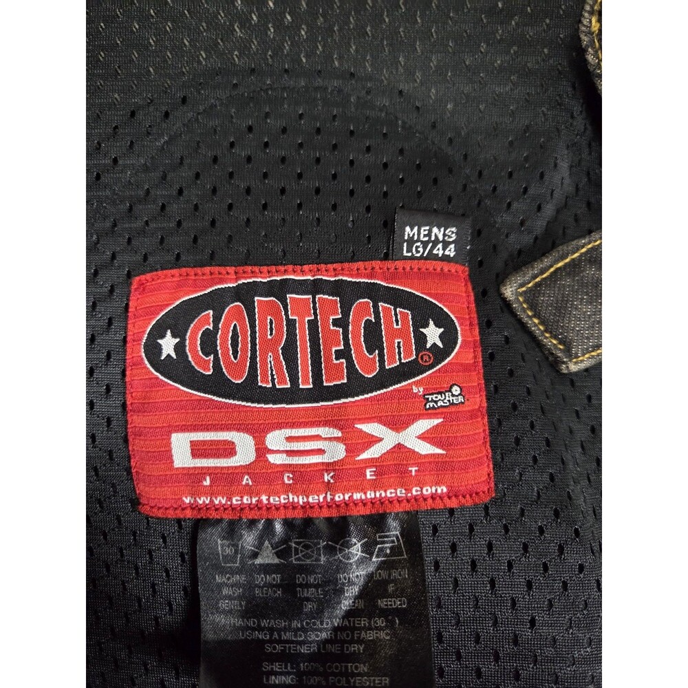 Cortech DSX Jacket Mens L (44) Black Rider Blues Motorcycle Armor Vented Denim - Picture 12 of 12